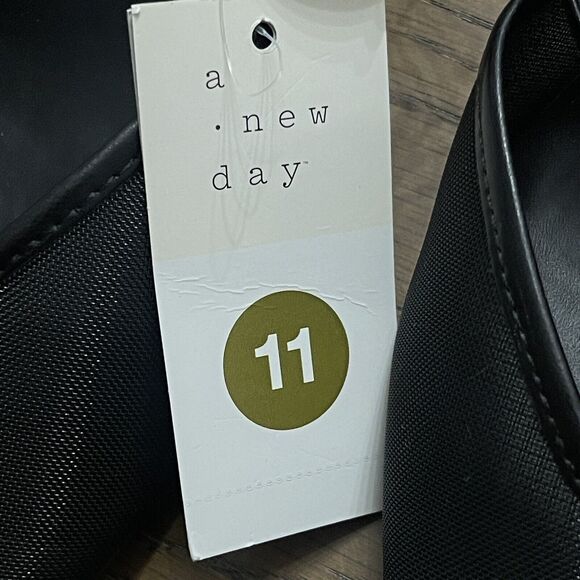 A New Day Womens Mesh Heels Size 11 Black Slip On 4" Party Night Out Pointed Toe - Picture 7 of 8